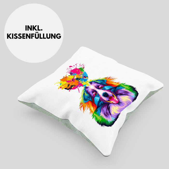 Australian Shepherd Herz Farbe Besitzer Kissen mit Füllung 40x40 Geschenk Lustiger Spruch Geschenkidee Australian Shepherd Liebhaber (Grau) Grün Trendation