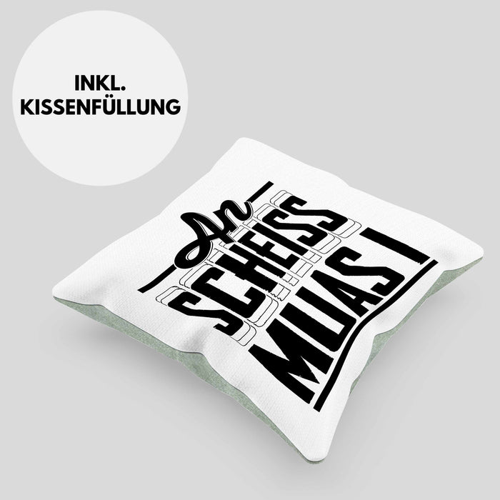 Bayern Kissen mit Füllung 40x40 Geschenk Witz Bayer Boarisch Witz Spruch Kaffee-Kissen mit Füllung 40x40 Geschenkidee (Grau) Grün Trendation