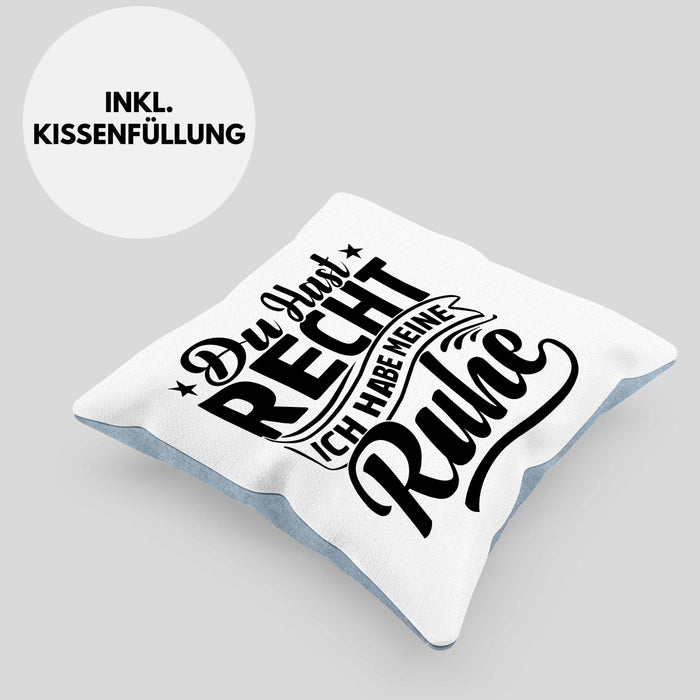 Ehemann Kissen mit Füllung 40x40 Geschenk Ehefrau Geschenkidee Du Hast Recht Ich Hab Meine Ruhe Geschenkidee Arbeitskollege (Grau) Blau Trendation