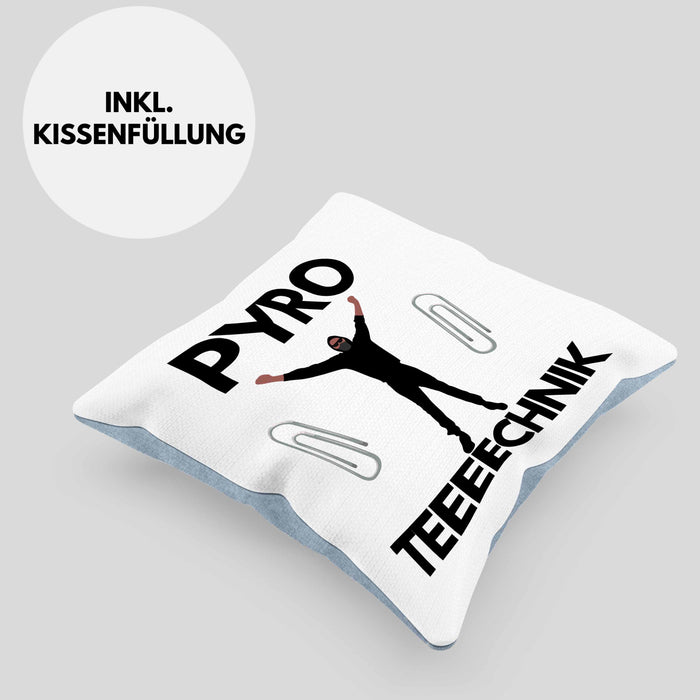 Pyrotechnik Kissen mit Füllung 40x40 Geschenk Pyrotechnik Ist Doch Kein Verbrechen Meme (Grau) Blau Trendation