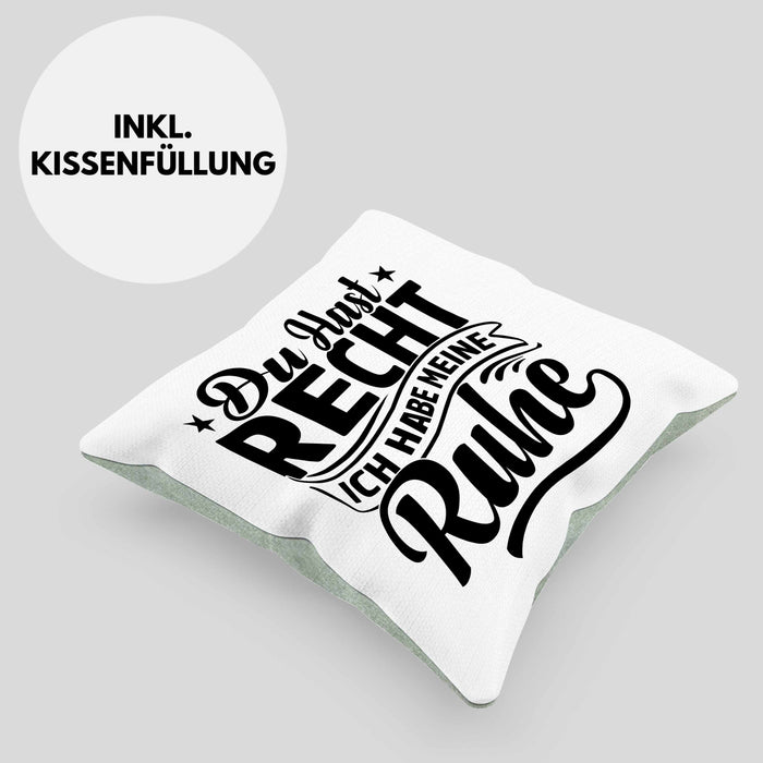 Ehemann Kissen mit Füllung 40x40 Geschenk Ehefrau Geschenkidee Du Hast Recht Ich Hab Meine Ruhe Geschenkidee Arbeitskollege (Grau) Grün Trendation