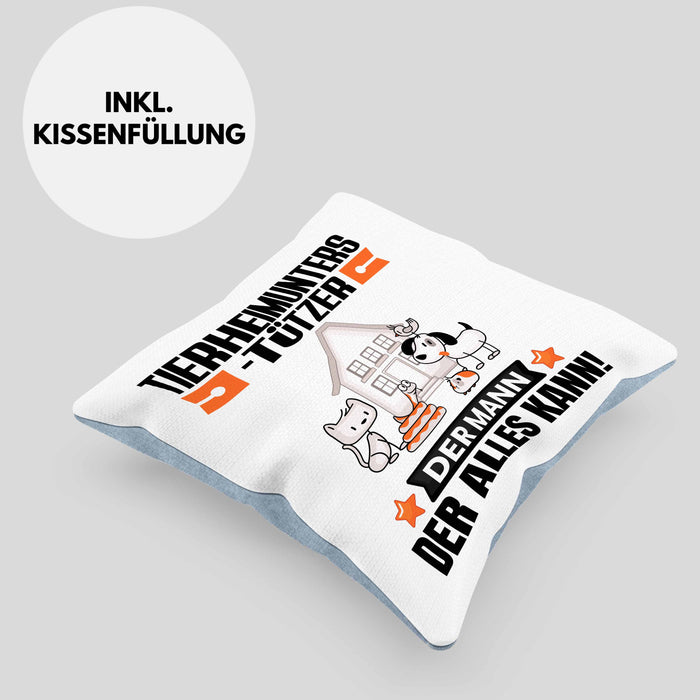 Tierheimunterstützer Kissen mit Füllung 40x40 Geschenk für Tierheimunterstützer Der Mann Der Alles Kann Geschenkidee zum Geburtstag (Grau) Blau Trendation