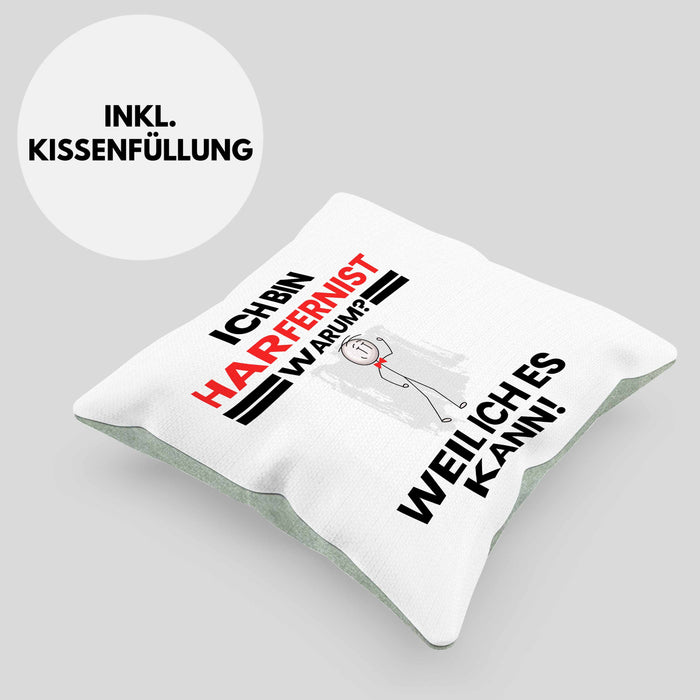 Harfenist Geschenk Kissen mit Füllung 40x40 Lustiger Spruch Ich Bin Harfenist Warum Weil Ich Es Kann Geschenkidee Bester Harfenist Geburtstag (Grau) Grün Trendation