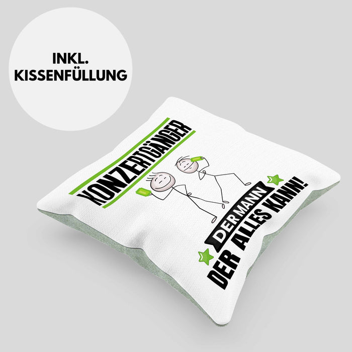 Konzertgänger Kissen mit Füllung 40x40 Geschenk für Konzertgänger Der Mann Der Alles Kann Geschenkidee zum Geburtstag (Grau) Grün Trendation
