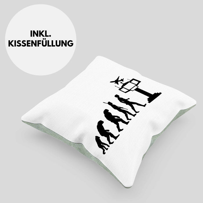 Fluglotse Kissen mit Füllung 40x40 Geschenk Flughafen Arbeiter Geschenkidee Evolution (Grau) Grün Trendation