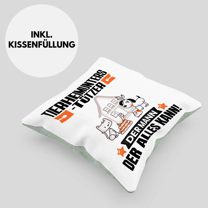 Tierheimunterstützer Kissen mit Füllung 40x40 Geschenk für Tierheimunterstützer Der Mann Der Alles Kann Geschenkidee zum Geburtstag (Grau) Grün Trendation