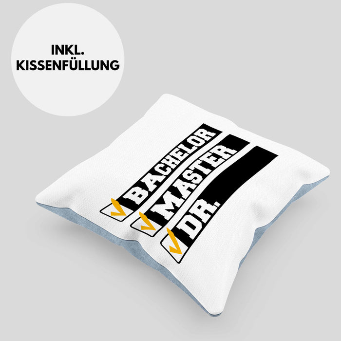 Doktortitel Bestanden Kissen mit Füllung 40x40 Geschenk (Grau) Blau Trendation