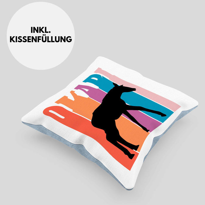 Lustige Okapi Kissen mit Füllung 40x40 Geschenk für Okapi Liebhaber Grafik (Grau) Blau Trendation