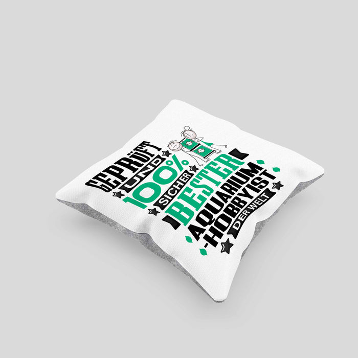 Aquarium-Hobbyist Geschenk Lustiger Spruch für Aquarium-Hobbyist Geschenkidee Bester Aquarium-Hobbyist Der WeltKissen mit Füllung 40x40 (Grau) Grau Trendation