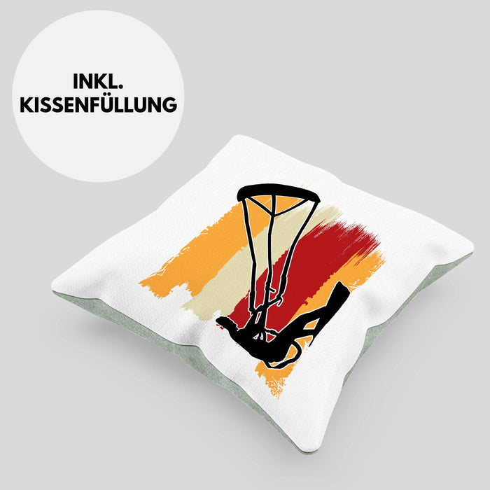 Kitesurfing Kissen mit Füllung 40x40 Geschenk für Kitesurfer Geschenkidee Bunte Grafik (Grau) Grün Trendation