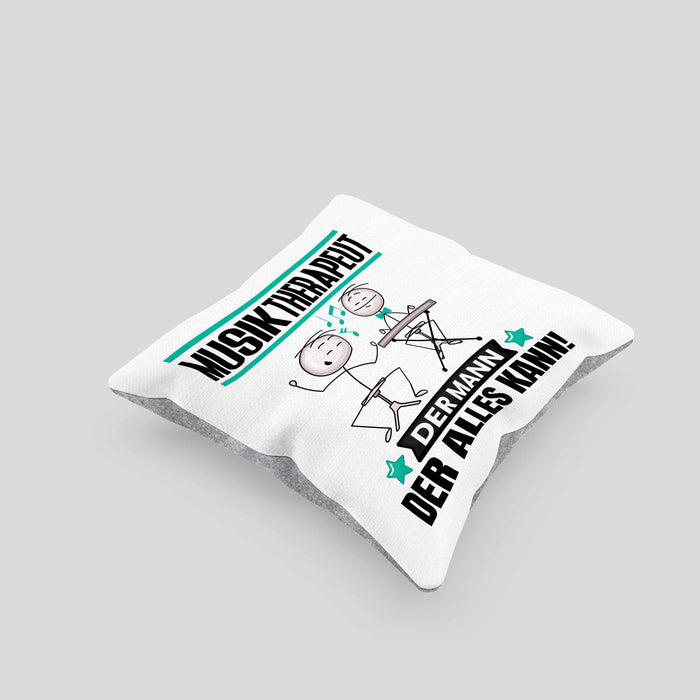 Musiktherapeut Kissen mit Füllung 40x40 Geschenk für Musiktherapeut Der Mann Der Alles Kann Geschenkidee zum Geburtstag (Grau) Grau Trendation