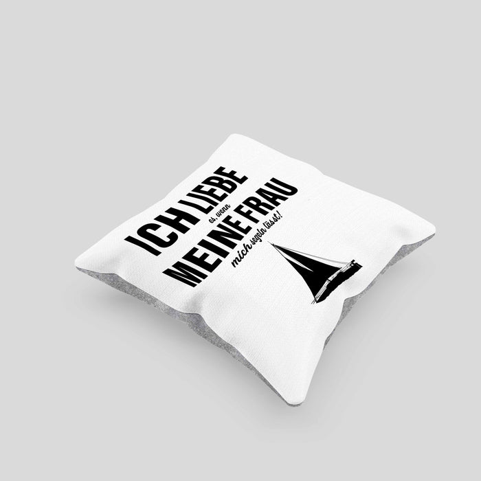 Kissen mit Füllung 40x40 für Segler Geschenke Männer Kissen mit Füllung 40x40 Geschenkideen Zubehör Gadgeds Segeln Lustig (Grau) Grau Trendation