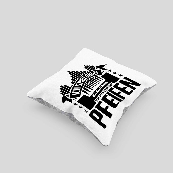 Orgel Kissen mit Füllung 40x40 Geschenkidee für Orgelspieler Geschenk Lustiger Spruch Nur Pfeifen (Grau) Grau Trendation