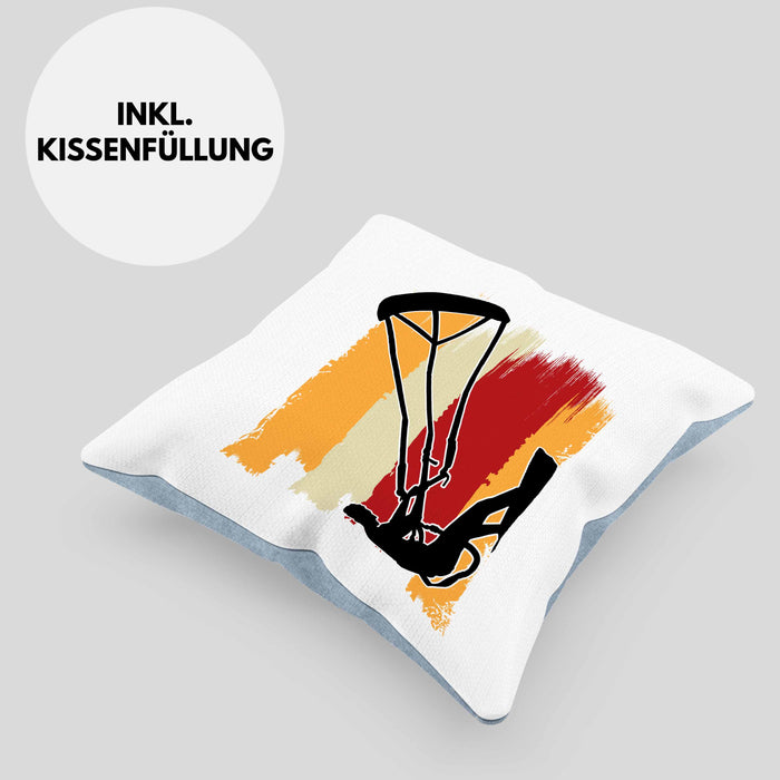 Kitesurfing Kissen mit Füllung 40x40 Geschenk für Kitesurfer Geschenkidee Bunte Grafik (Grau) Blau Trendation