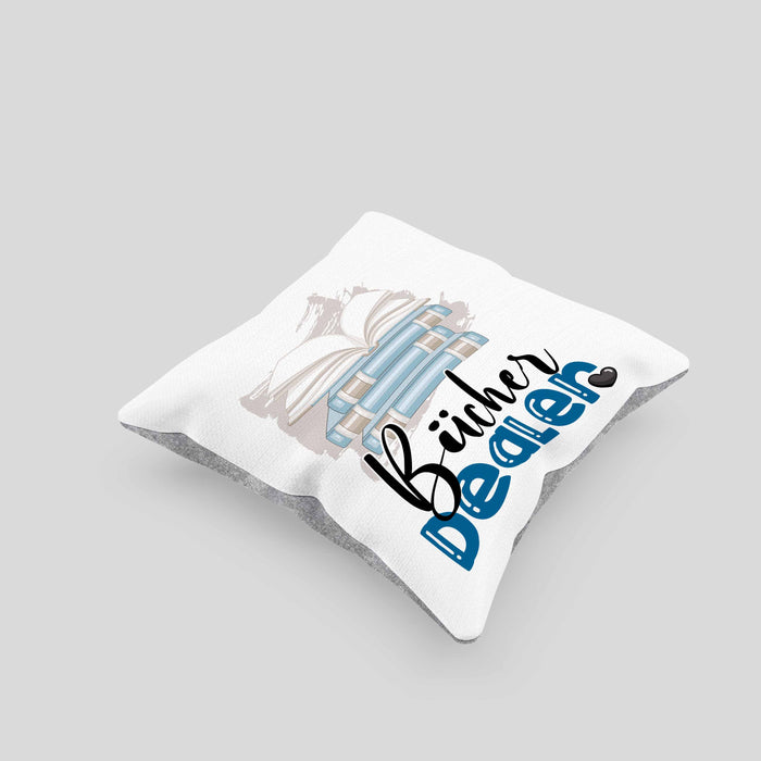 Bücher Dealer Kissen mit Füllung 40x40 Geschenk für Bücher-Verkäufer Bibliothek Geburtstag Spruch Geschenkidee Bester Bibliothek (Grau) Grau Trendation