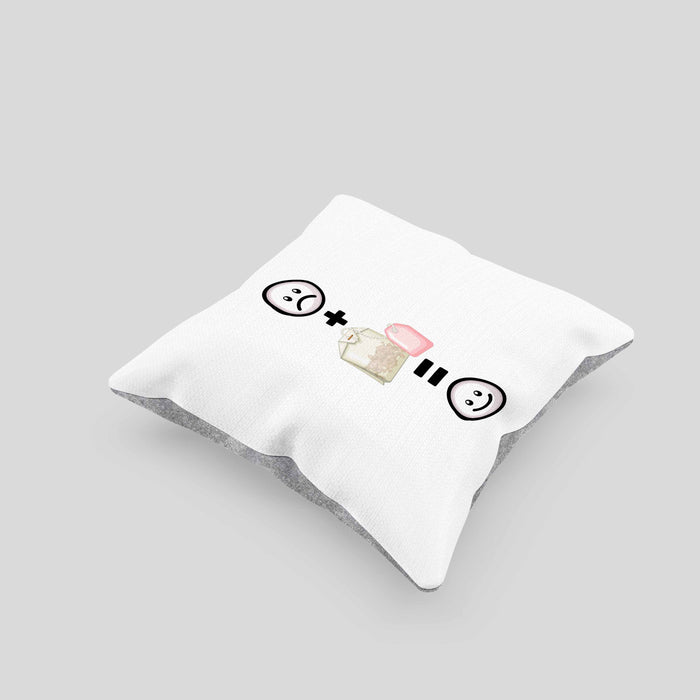 Tee Kissen mit Füllung 40x40 Geschenk für Tee-Liebhaber TeeKissen mit Füllung 40x40 Lustige Geschenkidee :( + Teebeutel = :) Geburtstag (Grau) Grau Trendation