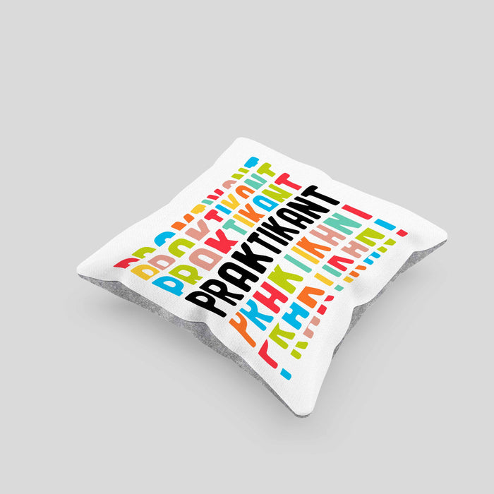 Praktikant Kissen mit Füllung 40x40 Geschenk Für Praktikanten Geschenkidee (Grau) Grau Trendation
