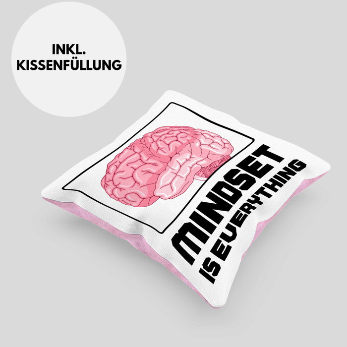 Entrepreneur Kissen mit Füllung 40x40 Entrepreneurship Geschenk Spruch Motivation Idee Mindset (Grau) Rosa Trendation