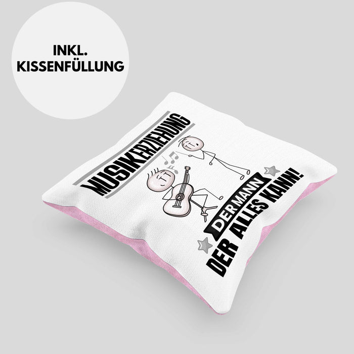 Musikerziehung Kissen mit Füllung 40x40 Geschenk für Musikerziehung Der Mann Der Alles Kann Geschenkidee zum Geburtstag (Grau) Rosa Trendation