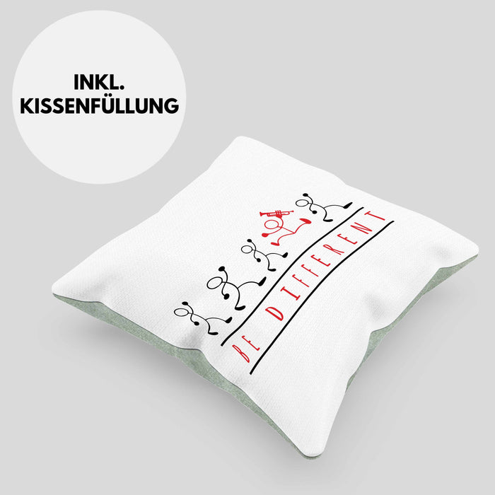 Posaunist Kissen mit Füllung 40x40 Geschenk Sei Anders Posaune Kaffee Geschenkidee Lustig (Grau) Grün Trendation