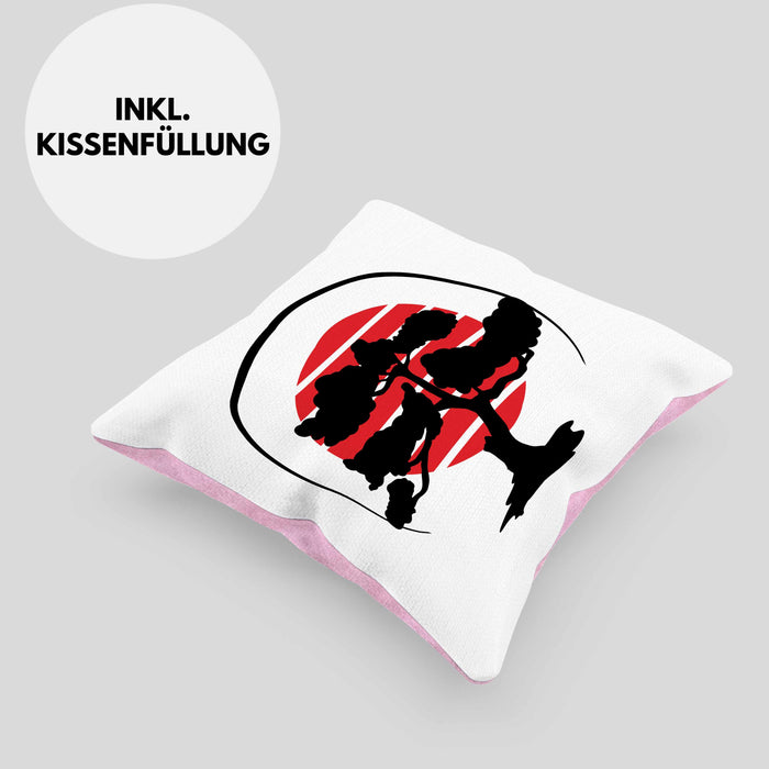 Lustige Bonsai Kissen mit Füllung 40x40 Geschenk für Bonsai-Liebhaber (Grau) Rosa Trendation