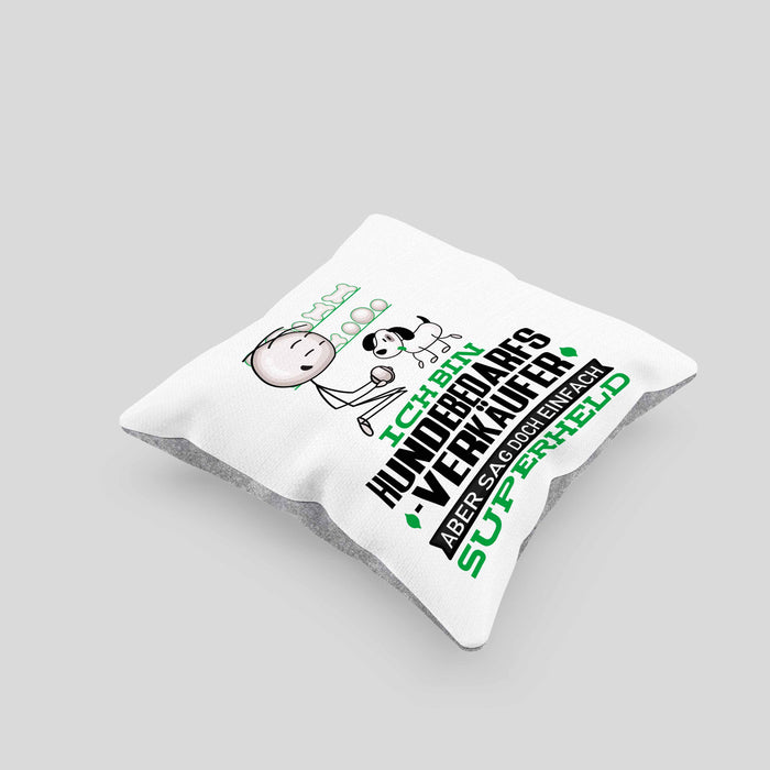 Hundebedarfsverkäufer Geschenk Kissen mit Füllung 40x40 Ich Bin Hundebedarfsverkäufer Aber Sag Doch Einfach Superheld Lustige Geschenkdiee für Hundebedarfsverkäufer (Grau) Grau Trendation