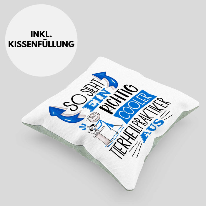 Tierheilpraktiker Kissen mit Füllung 40x40 So Sieht Ein Richtig Cooler Tierheilpraktiker Aus Geschenk Lustiger Spruch Geschenkidee (Grau) Grün Trendation
