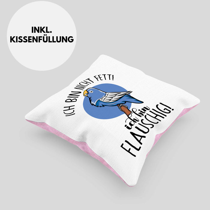 Lustige Papagei-Kissen mit Füllung 40x40 Geschenk für Papagei-Besitzer (Grau) Rosa Trendation