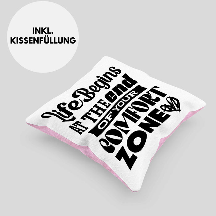 Entrepreneur Kissen mit Füllung 40x40 Entrepreneurship Geschenk Spruch Motivation Idee Sprüche Geschenkidee (Grau) Rosa Trendation