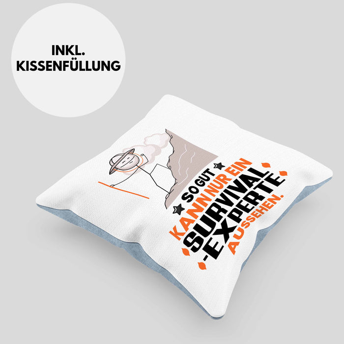 Survival-Experte Geschenk Kissen mit Füllung 40x40 So Gut Kann Nur Ein Survival-Experte Aussehen Geschenkidee (Grau) Blau Trendation