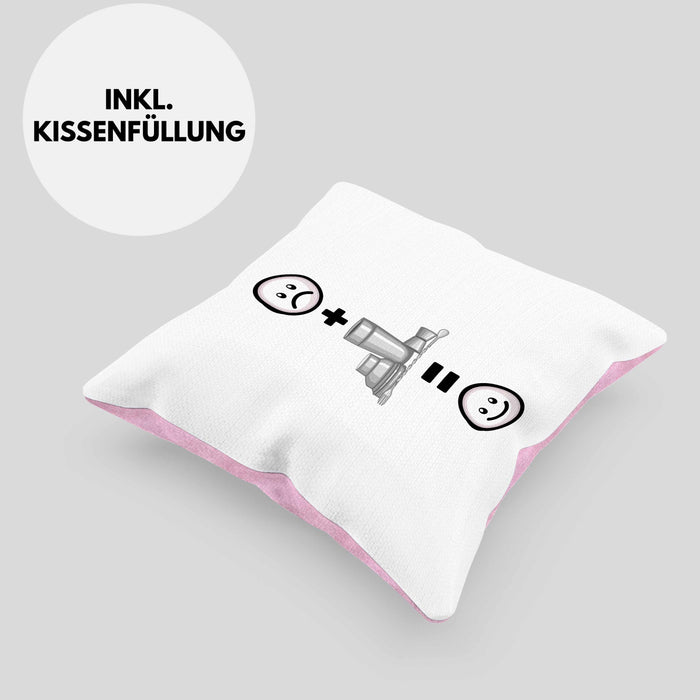 Barkeeper Kissen mit Füllung 40x40 Geschenk für Barkepper :( + Bartender = :) Lustige Geschenkidee Geburtstag (Grau) Rosa Trendation
