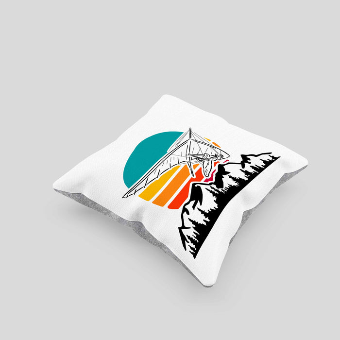Kissen mit Füllung 40x40 Drachenflieger-Grafik Geschenk Drachenfliegen Drachenflieger Hängegleiter (Grau) Grau Trendation