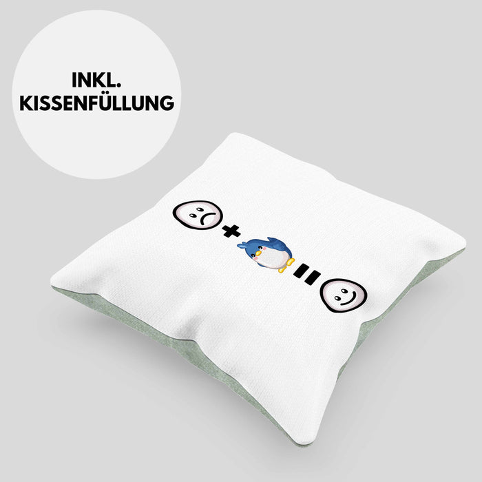 Vogel Kissen mit Füllung 40x40 Geschenk für Vogel Liebhaber :( + Vogel = :) Lustige Geschenkidee Geburtstag (Grau) Grün Trendation