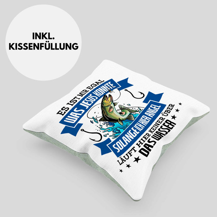 Lustige Kissen mit Füllung 40x40 für Angler Lustiger Spruch Geschenkidee (Grau) Grün Trendation