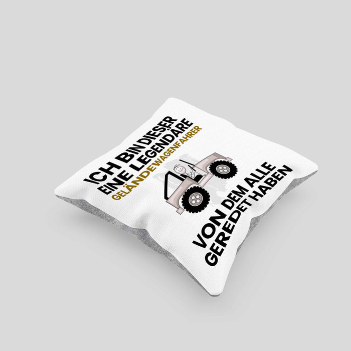 Geländewagenfahrer Geschenk Kissen mit Füllung 40x40 Lustige Geschenkidee Geburtstag für Geländewagenfahrer Ich Bin Dieser Legendäre Geländewagenfahrer Von Dem Alle Geredet Haben (Grau) Grau Trendation