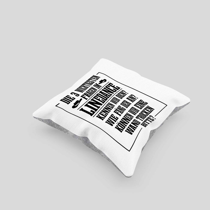 Linedance Geschenke Kissen mit Füllung 40x40 Geschenkidee Spruch Line Dance Frauen Sprüche Können Wir eine Wand Trocken (Grau) Grau Trendation