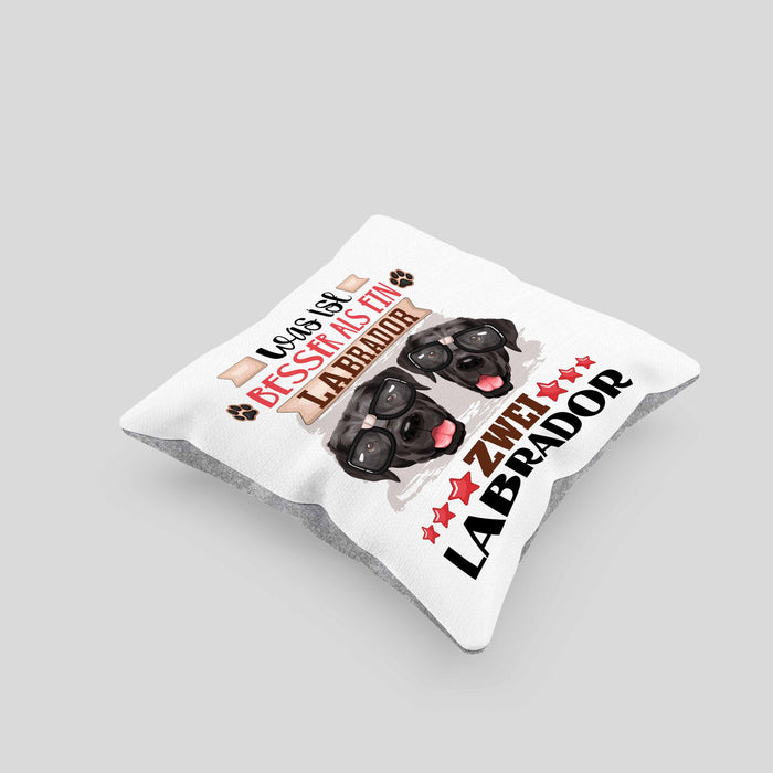 Labrador Besitzer Kissen mit Füllung 40x40 Geschenk Lustiger Spruch Geschenkidee Was Ist Besser Als Ein Labrador (Grau) Grau Trendation