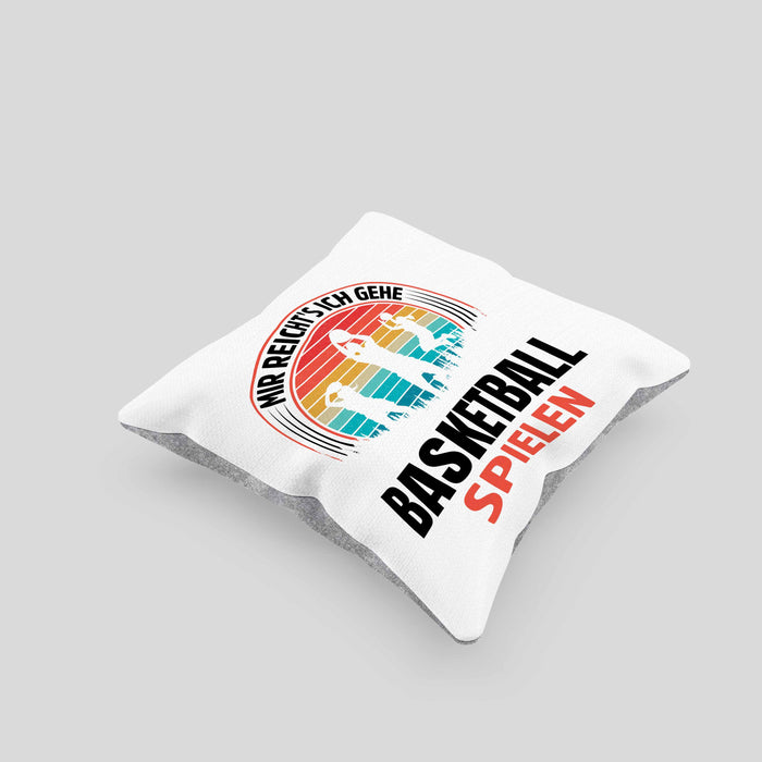Mädchen Basketballspielerin Geschenkidee Kissen mit Füllung 40x40 Frauen Basketball (Grau) Grau Trendation
