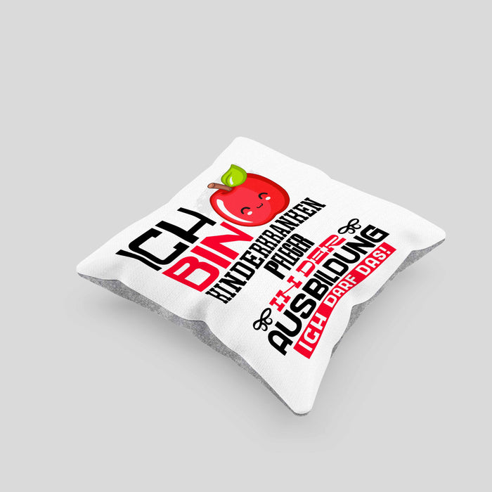 Kinderkrankenpfleger Ausbildung Kissen mit Füllung 40x40 Geschenk Ich Bin Kinderkrankenpfleger In Der Ausbildung Ich Darf Das Geschenkidee Spruch (Grau) Grau Trendation