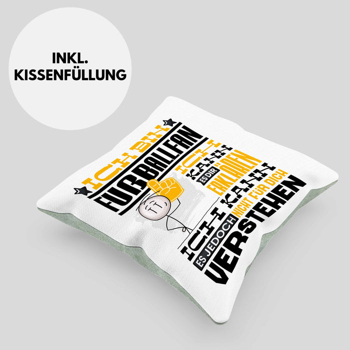 Fußballfan Geschenk Kaffee-Kissen mit Füllung 40x40 Geschenkidee für Fußballfan Ich Bin Fußballfan Ich Kann Es Dir Erklären Jedoch Nicht Für Dich Verstehen Spruch Lustig (Grau) Grün Trendation