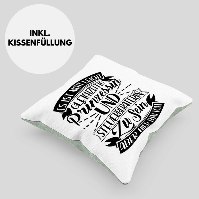 Steuerberaterin Geschenk Kissen mit Füllung 40x40 Geschenkidee (Grau) Grün Trendation