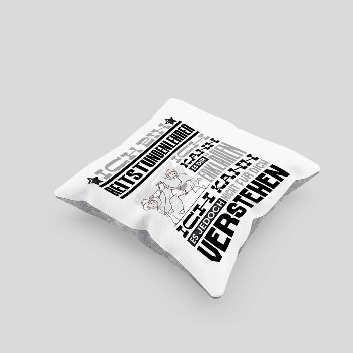 Reitstundenlehrer Geschenk Kaffee-Kissen mit Füllung 40x40 Geschenkidee für Reitstundenlehrer Ich Bin Reitstundenlehrer Ich Kann Es Dir Erklären Jedoch Nicht Für Dich Verstehen Spruch Lustig (Grau) Grau Trendation