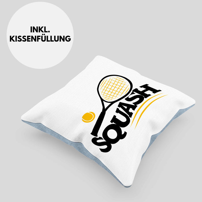 Lustige Squash-Kissen mit Füllung 40x40 Geschenk für Squash-Spieler (Grau) Blau Trendation
