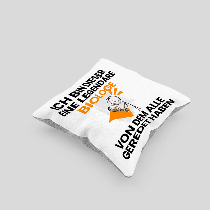 Biologe Geschenk Kissen mit Füllung 40x40 Lustige Geschenkidee Geburtstag für Biologe Ich Bin Dieser Legendäre Biologe Von Dem Alle Geredet Haben (Grau) Grau Trendation