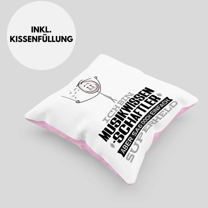 Musikwissenschaftler Geschenk Kissen mit Füllung 40x40 Ich Bin Musikwissenschaftler Aber Sag Doch Einfach Superheld Lustige Geschenkdiee für Musikwissenschaftler (Grau) Rosa Trendation