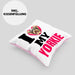 Yorkie Besitzerin Kissen mit Füllung 40x40 Geschenk Lustiger Spruch Geschenkidee I Love My Yorkie (Grau) Rosa Trendation