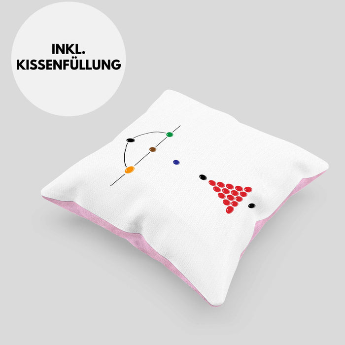 Billard Pool Kissen mit Füllung 40x40 Geschenk Queu Geschenkidee Spruch Grafik Plan (Grau) Rosa Trendation