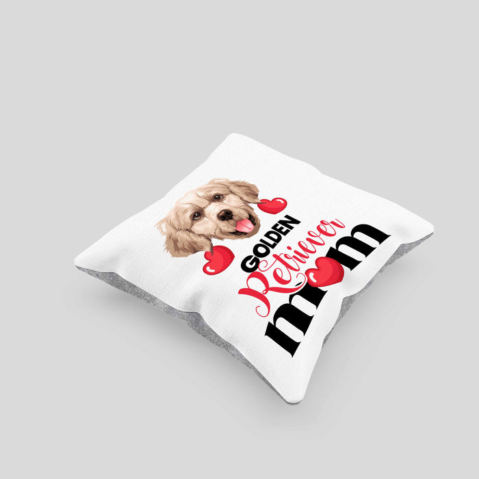 Golden Retriever Besitzer Mom Mama Kissen mit Füllung 40x40 Geschenk Lustiger Spruch Geschenkidee Golden Retriever Besitzerin (Grau) Grau Trendation