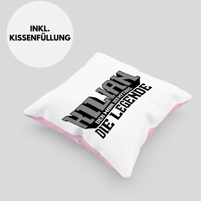 Kilian Kissen mit Füllung 40x40 Namen Spruch Namenstag (Grau) Rosa Trendation