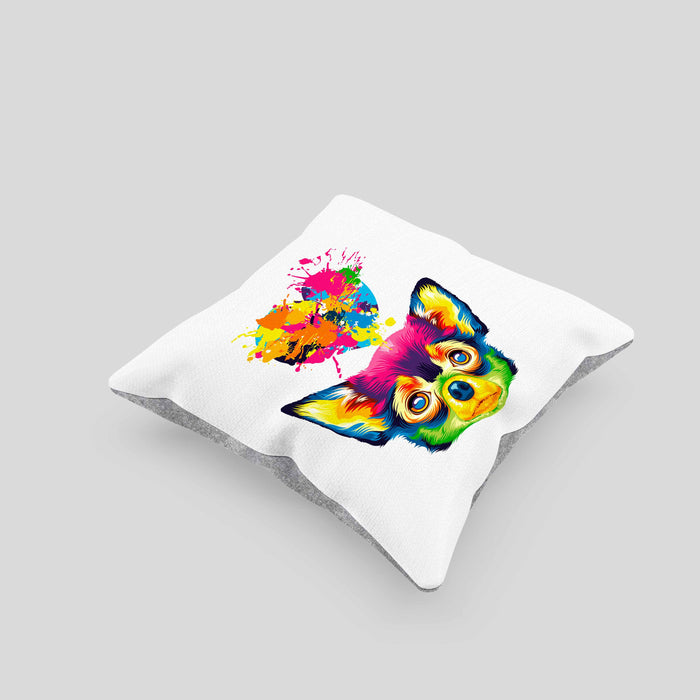 Chihuahua Herz Farbe Besitzer Kissen mit Füllung 40x40 Geschenk Lustiger Spruch Geschenkidee Chihuahua Liebhaber (Grau) Grau Trendation